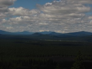 Dark picture of clouds over mountains