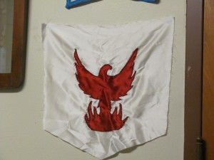 red phoenix on a white background banner