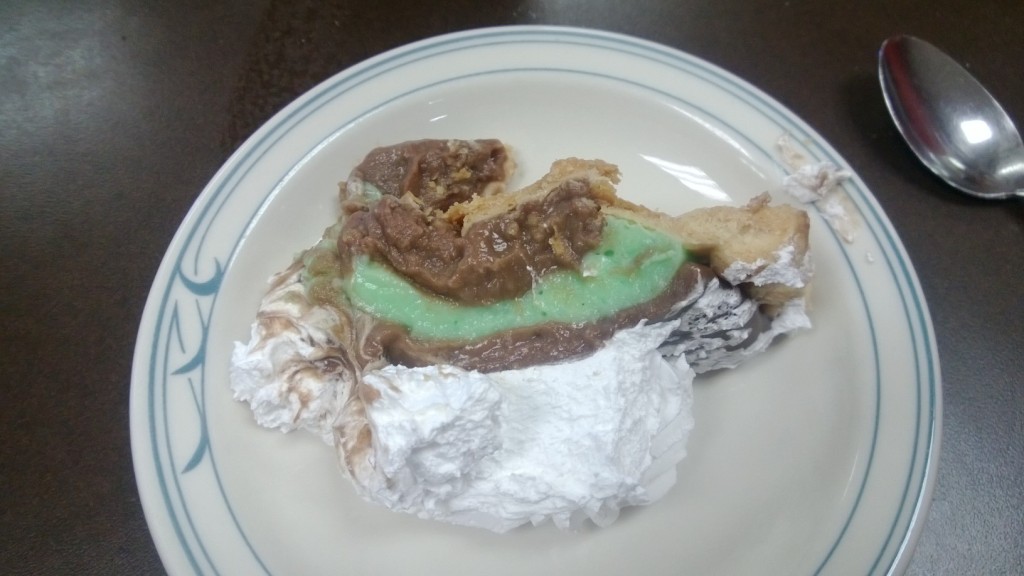 grasshopper pie: Brown & green mush